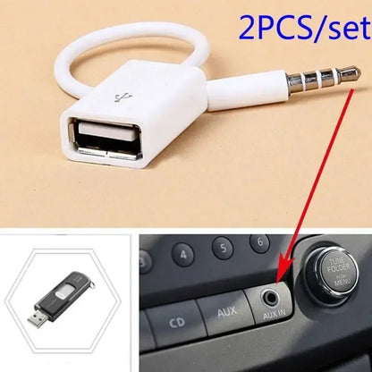 Mini Jack 3.5mm AUX Audio Plug To USB 2.0 Converter Adapter